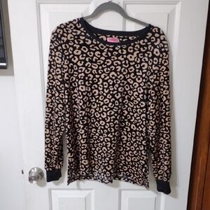 Kate Spade Black and Tan Animal Print Top
